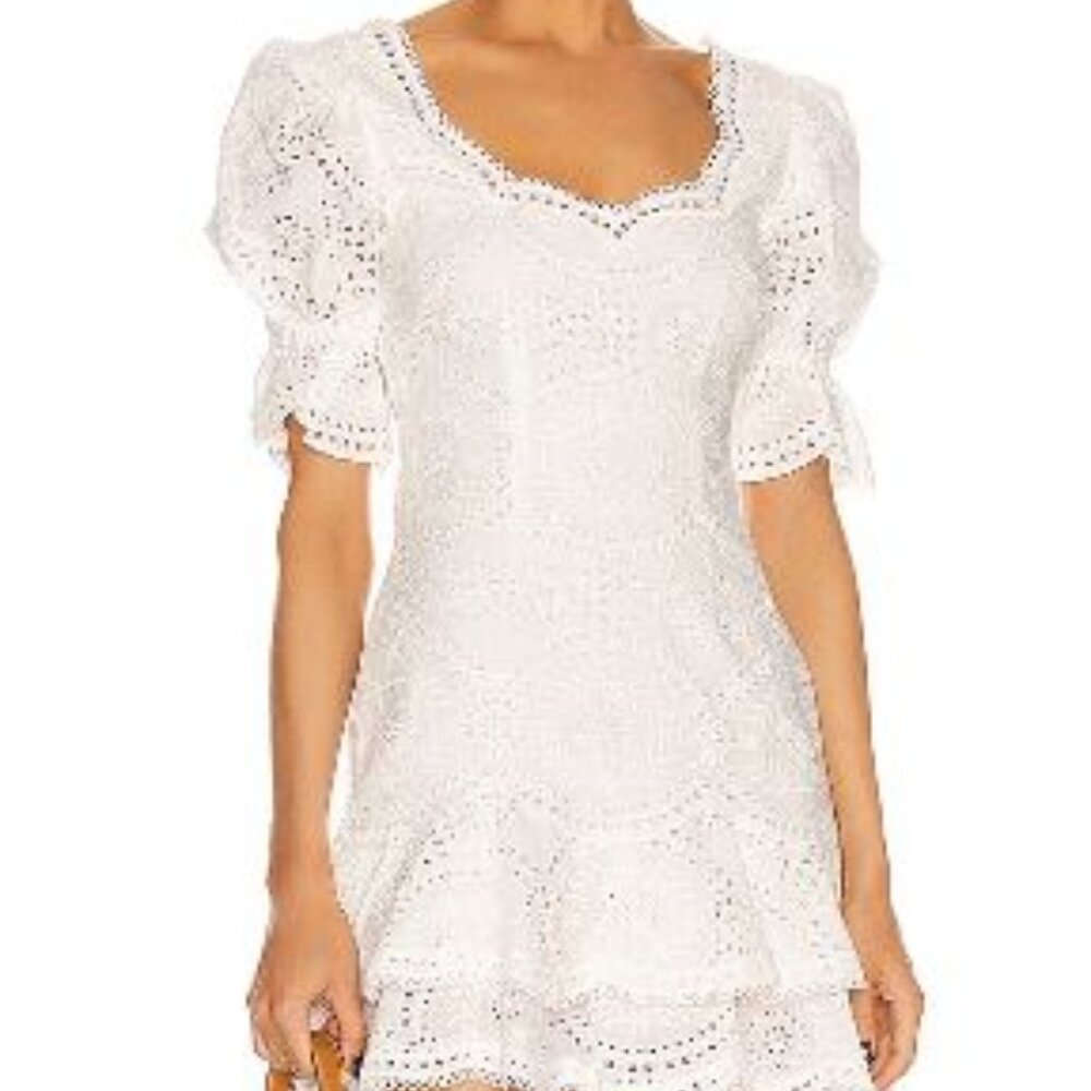 SIMKHAI Meg Puff Sleeve Mini Dress - Size 14 Runs Very Small